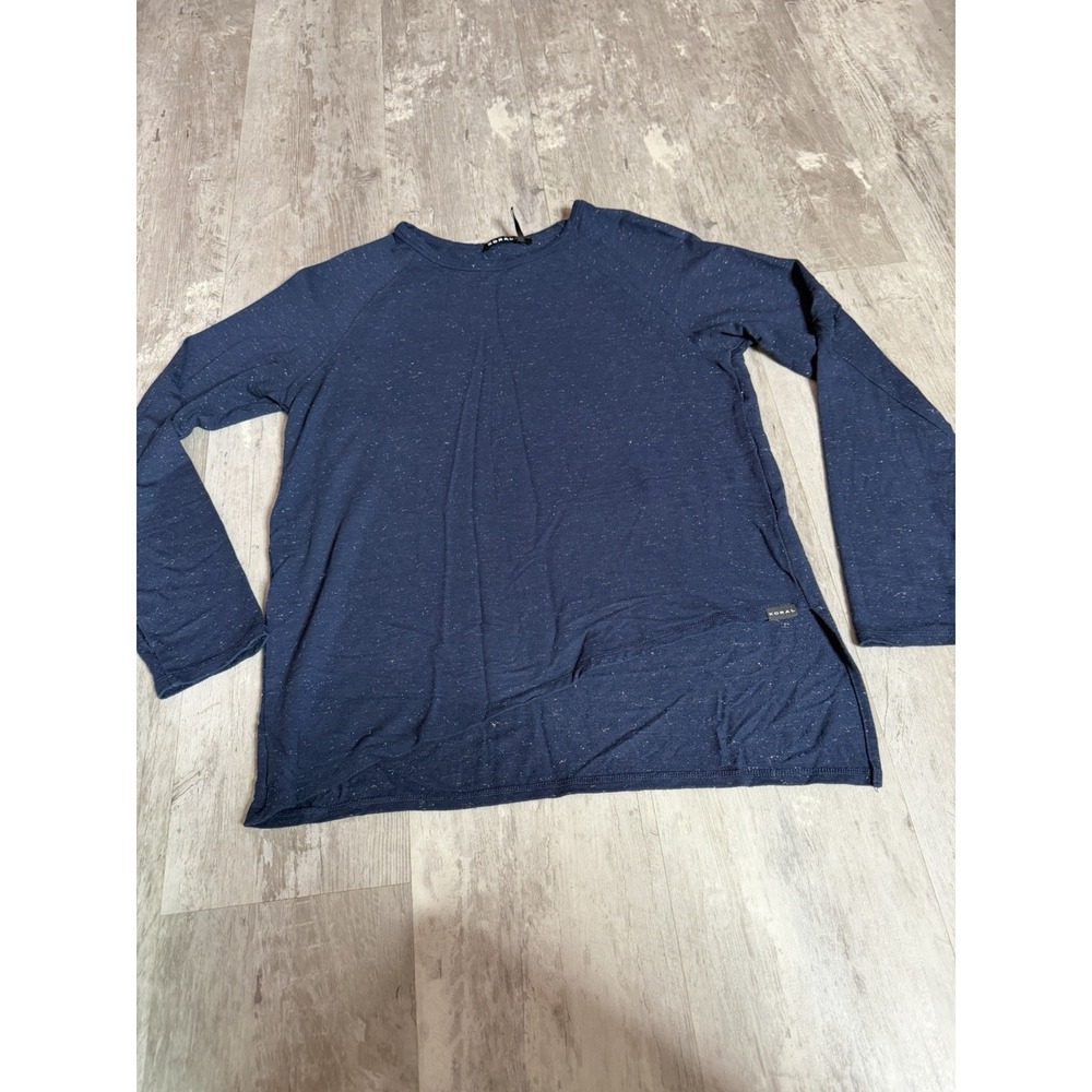 Koral‎ Womens Round Neck Textured Long Sleeve Causal Blue  Size M A2-0098